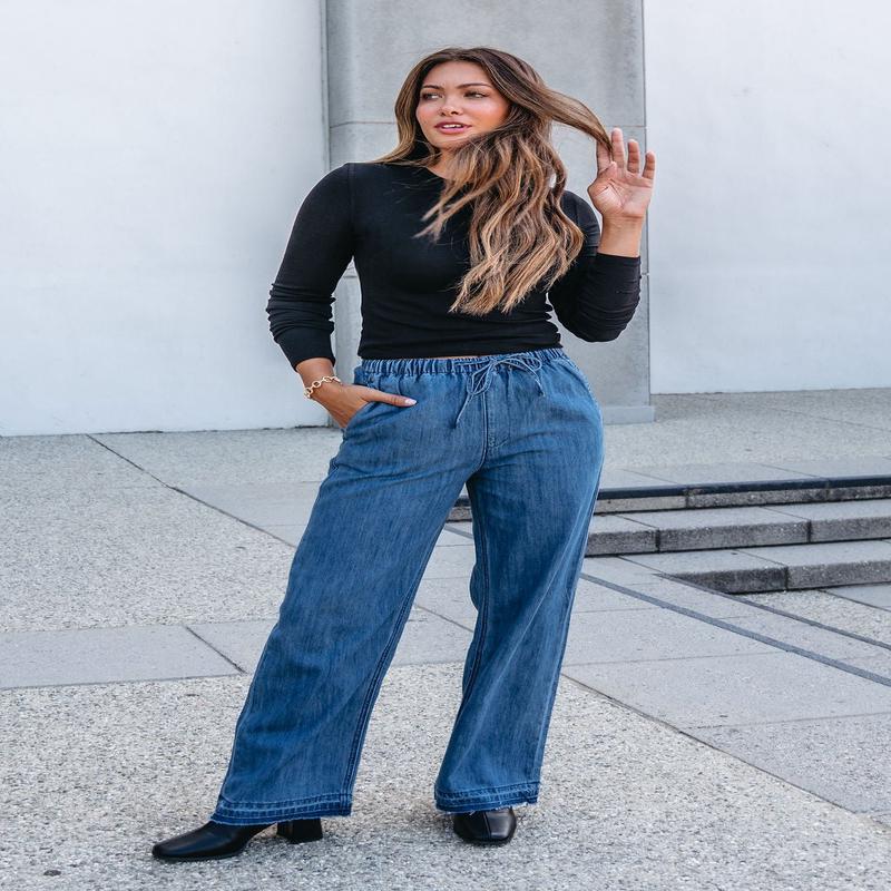 Elan Medium Wash Wide Leg Pants