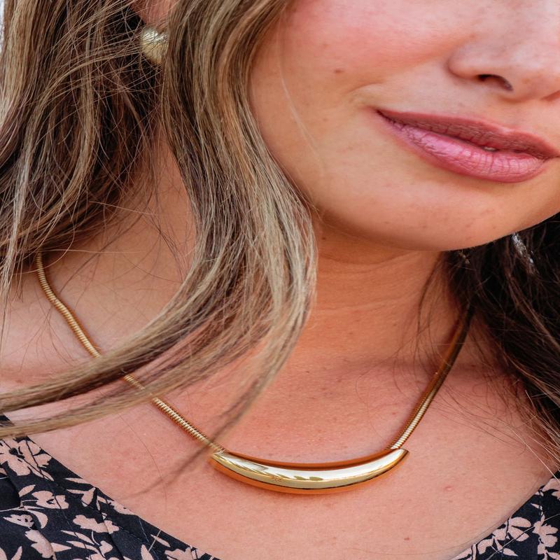 Farrah B Full Swing Gold Tube Necklace