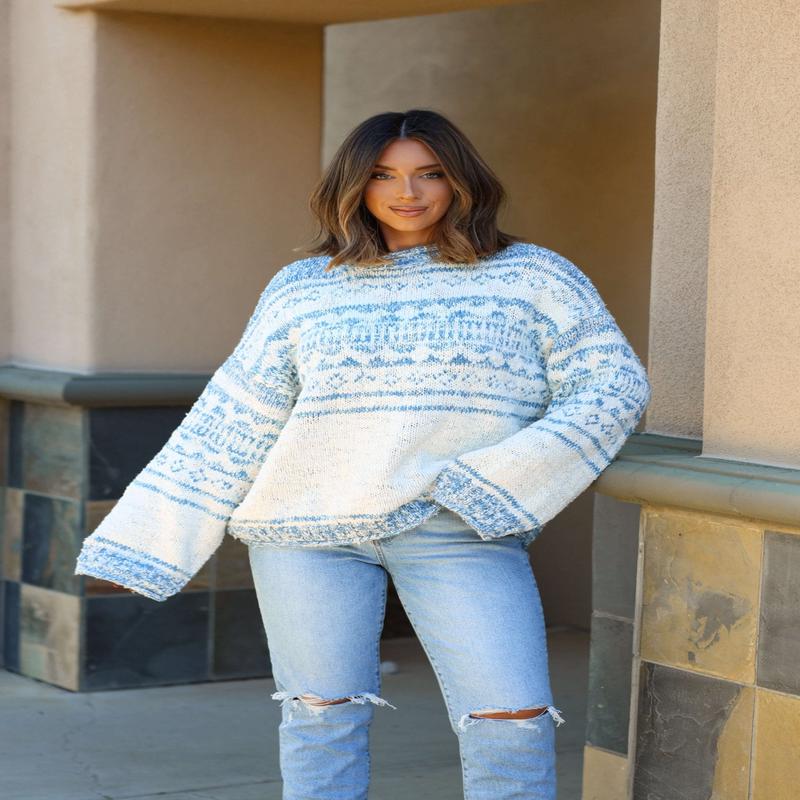 Free People Cloud Dani Pattern Sweater