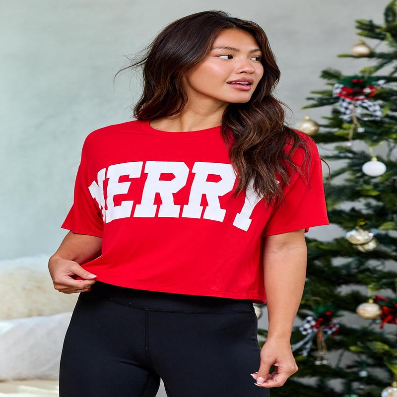 "Merry" Mood Graphic Tee - Red | Pre Order