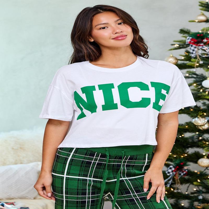 Santa's Nice List Graphic Tee - Green