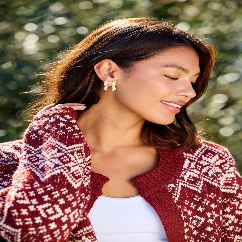 Gold and Pearl Bow Earrings