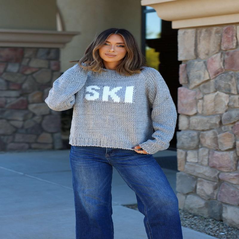 Elan Grey Ski Ribbed Sweater