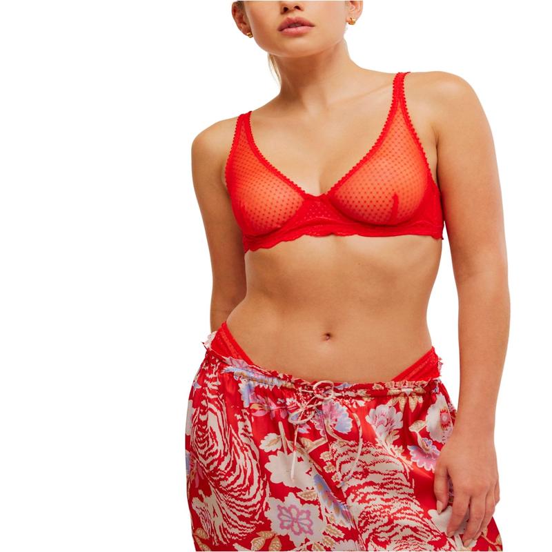 Free People Red Mid Week Underwire Bra
