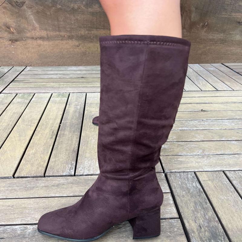 Milan Brown Heeled Knee High Boots