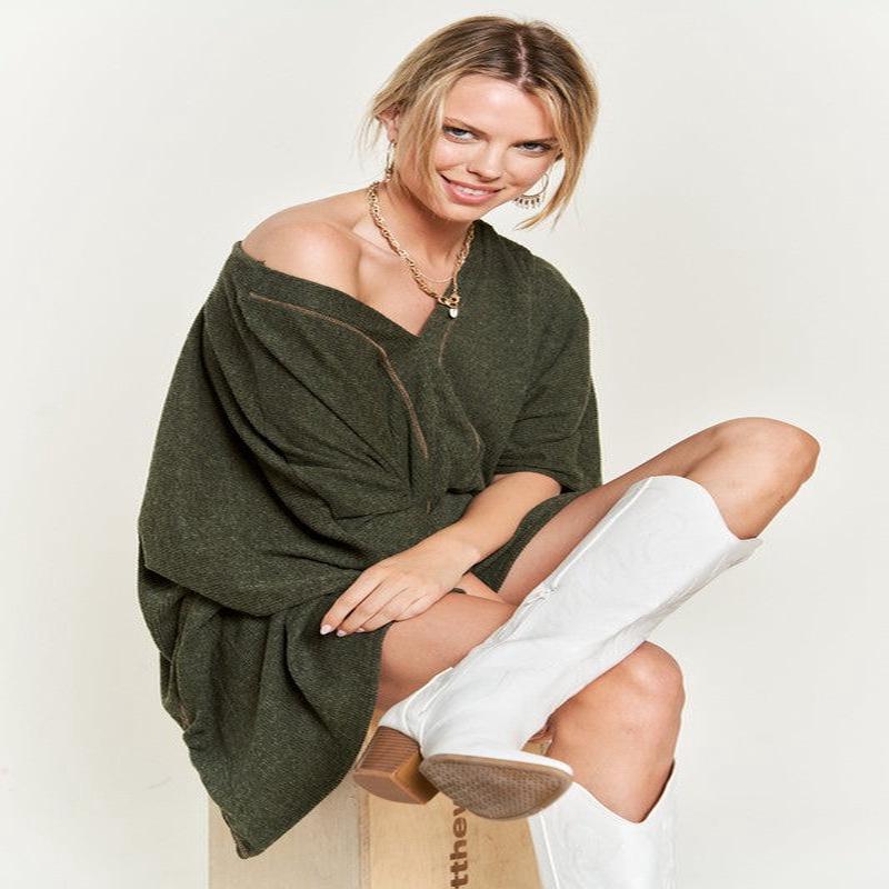 VNECK PONCHO TOP *Online Only*
