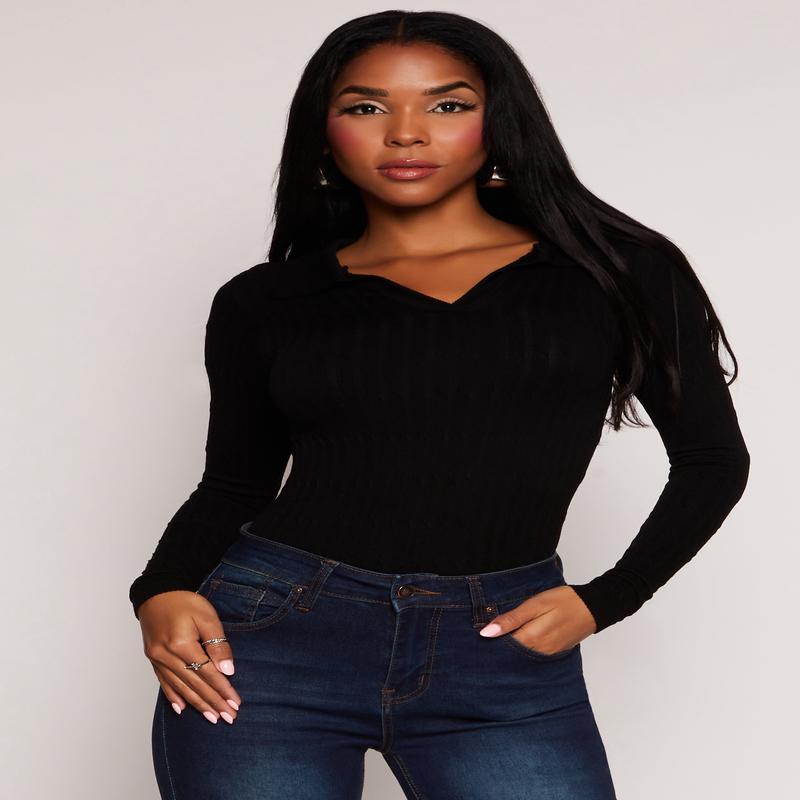 Johnny Collar Seamless Long Sleeve Top