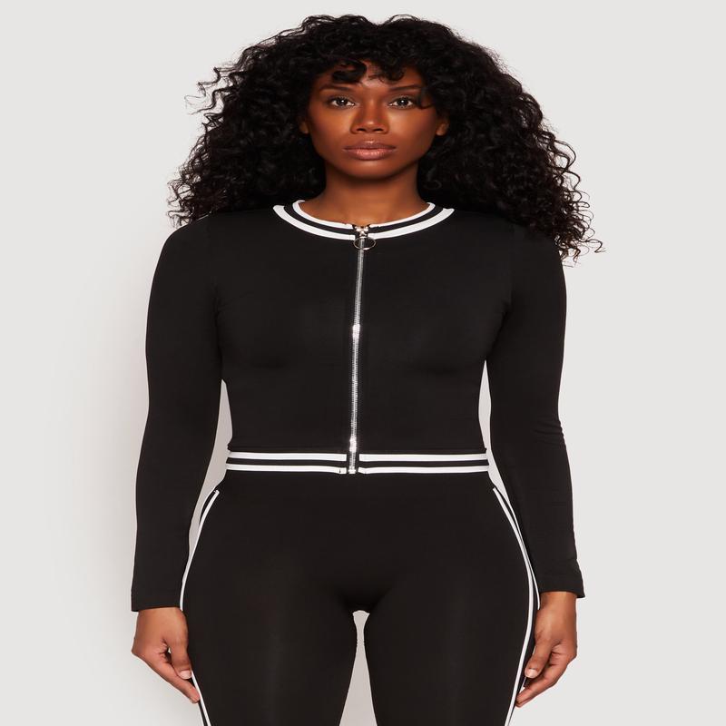 Seamless Varsity Stripe Track Jacket