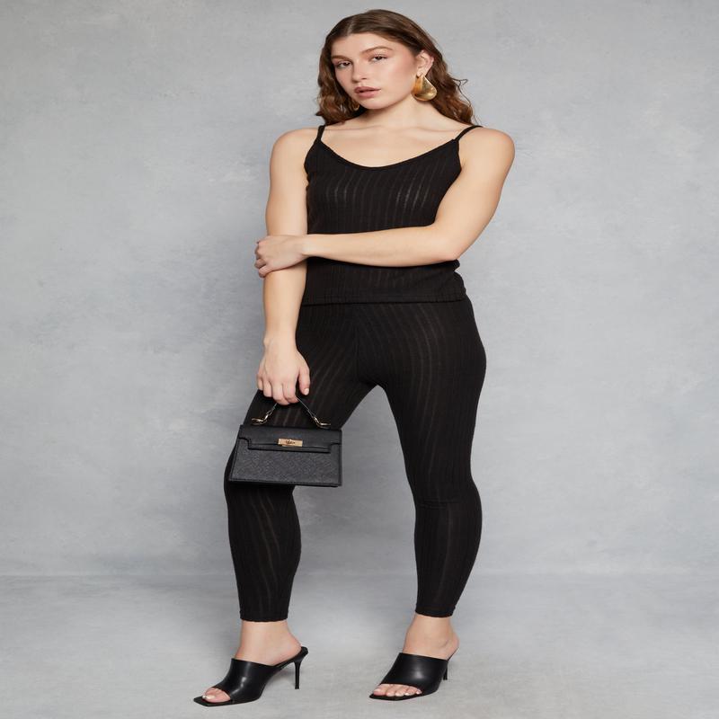 Brushed Ribbed Knit Leggings