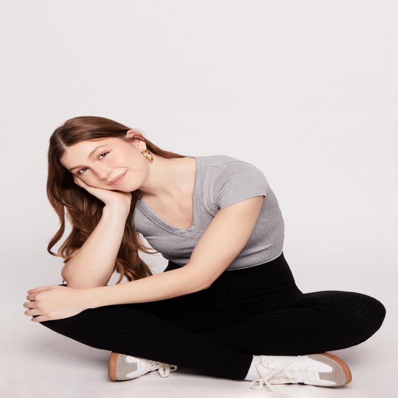 Brushed Knit Shadow Stripe High Waist Leggings