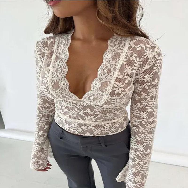 Floral Lace V-neck Top *Online Only*