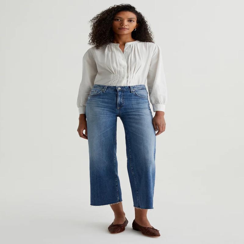 AG Saige Wide Leg Cropped Jeans