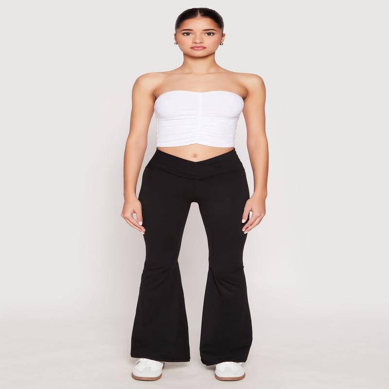 Crossover Waist Flare Active Pants