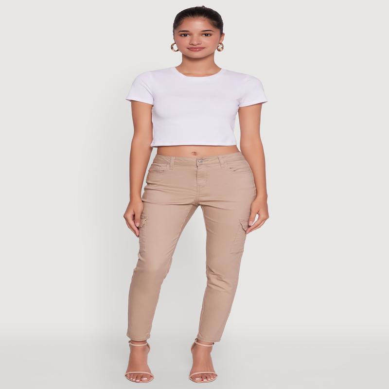 WAX Twill Cargo Pocket Skinny Pants