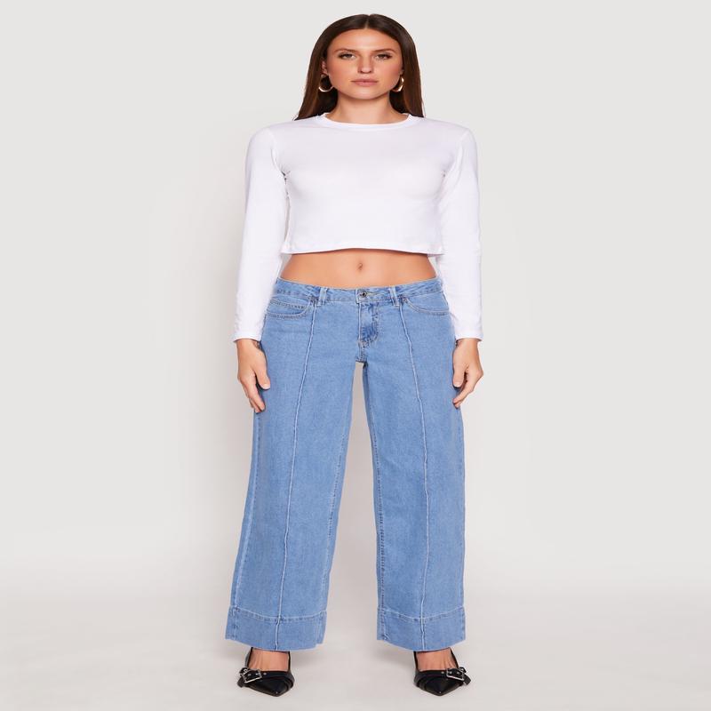 Almost Famous Wide Leg Pintuck Jeans
