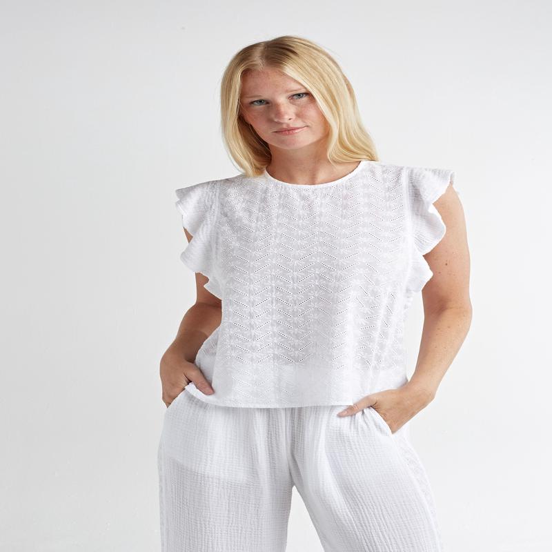 Red Haute Ruffle Sleeve Tank