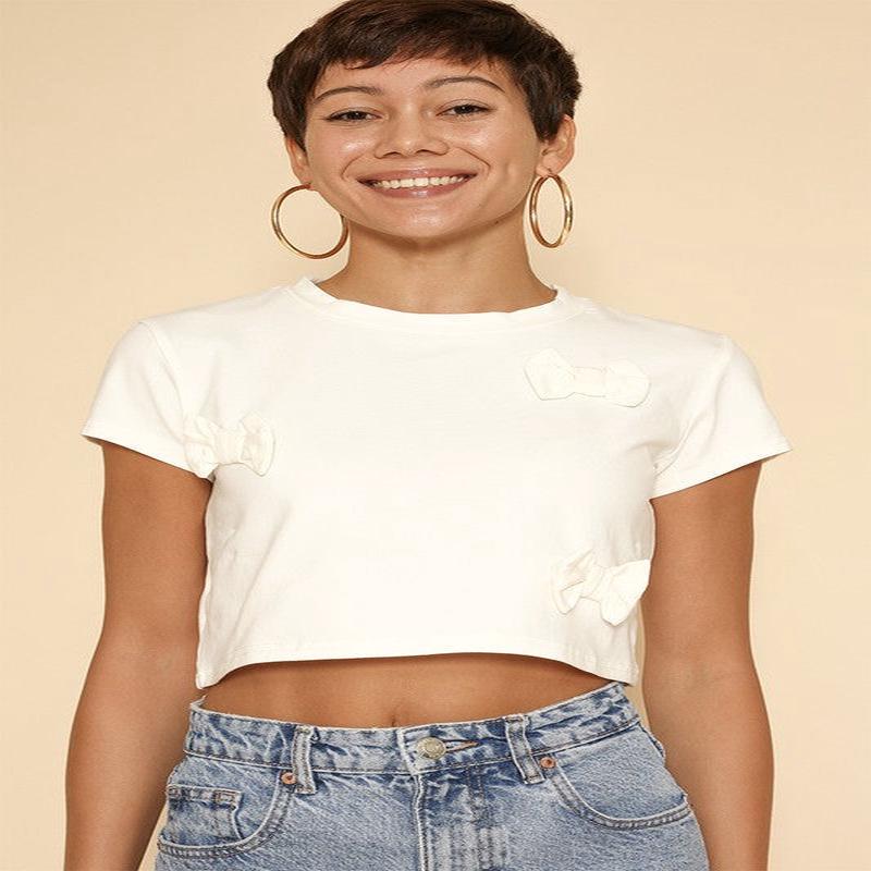 Cropped Bow Tie Tee *Online Only*
