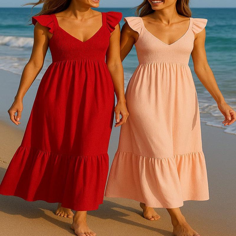 Smocked High Waist Ruffle Maxi Dress *Online Only*