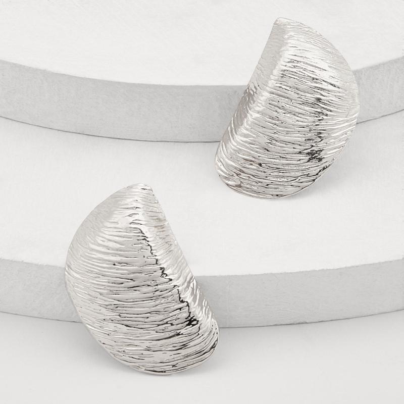 Textured Metallic Statement Earrings