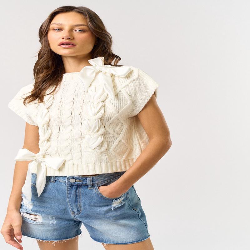 American Poet Satin Bow Sweater Vest *FINAL SALE*