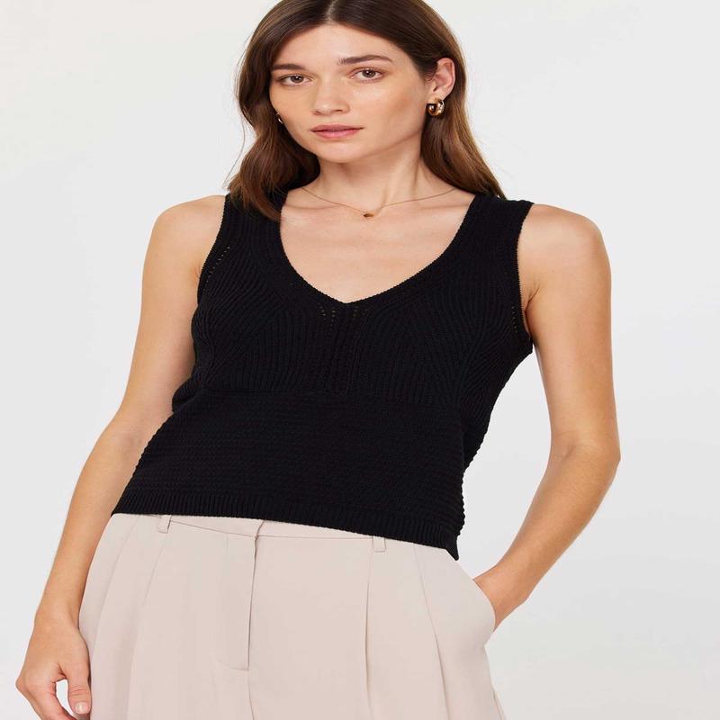 Madison Knit Cropped Tank Sweater *FINAL SALE*