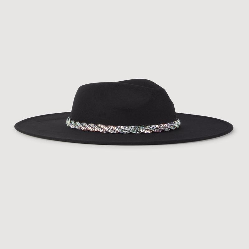 Rhinestone Detail Panama Hat