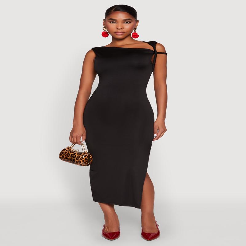 Iris Twisted One Shoulder Midi Dress
