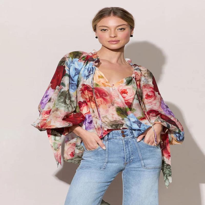 Alice + Olivia Norah Peasant Blouse