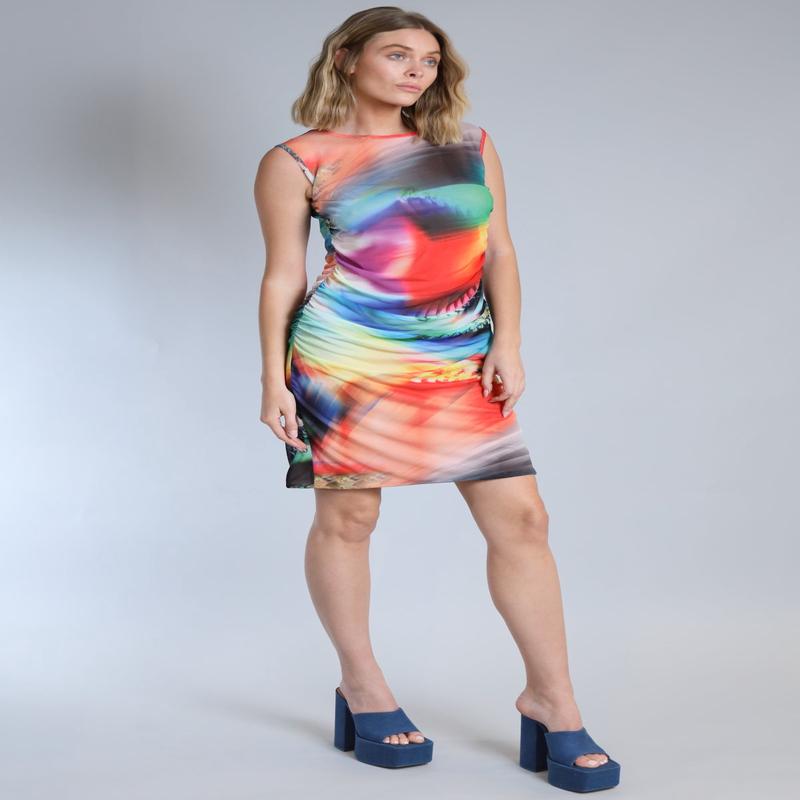 Lola + Sophie Kaleidoscope Mesh Dress
