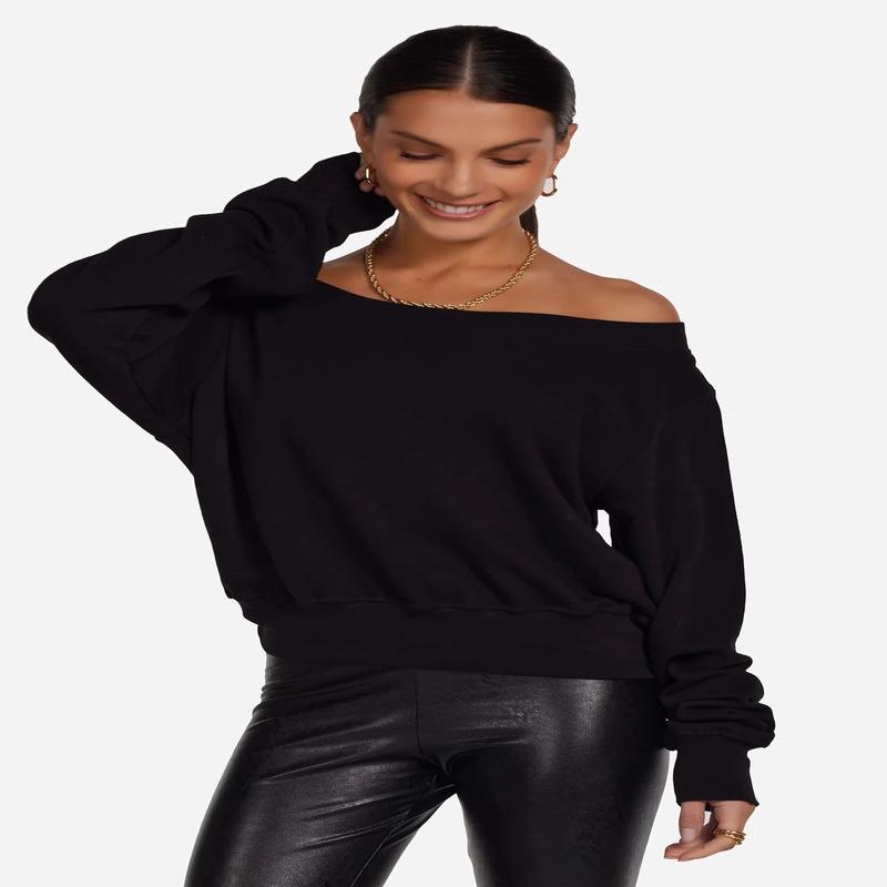 Michael Lauren Bix Off Shoulder Sweatshirt