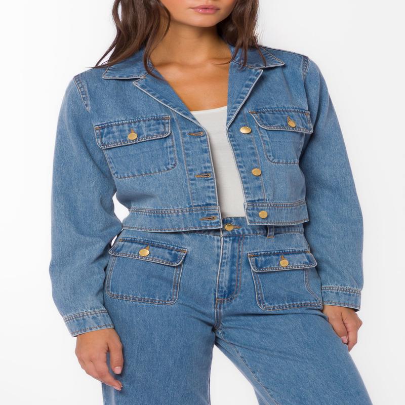 Velvet Hearts Mateo Cropped Denim Jacket