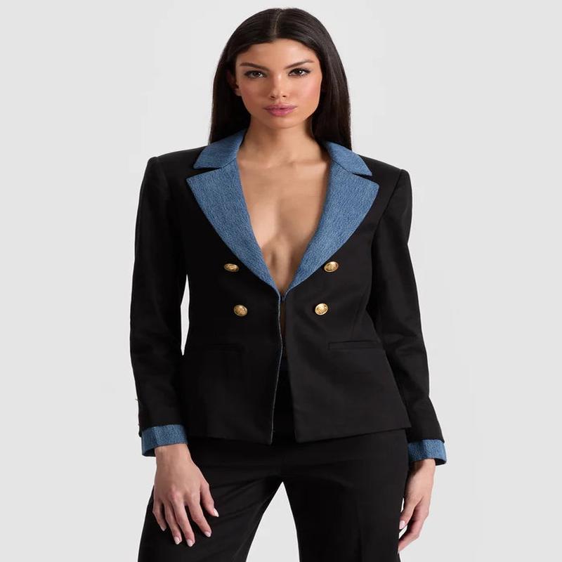 Mya Double Cuffed Combo Blazer