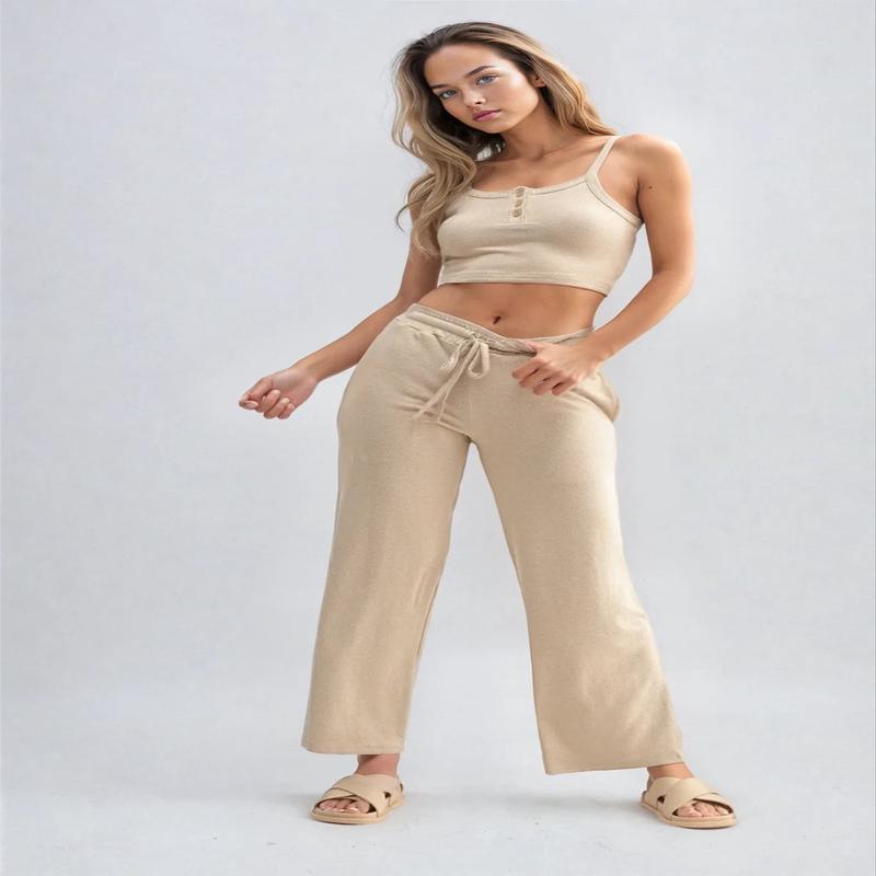 FitKitty CloudSoft Wide-Leg Lounge Pants- Mocha *Online Only*