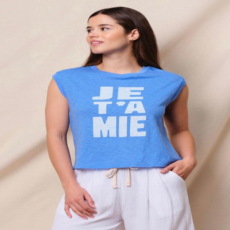 Sundry Je T'Amie Cropped Muscle Tee