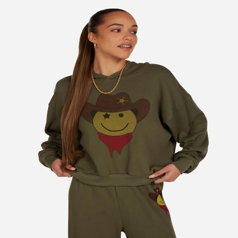 Lauren Moshi Yvette Cowboy Happyface Hoodie