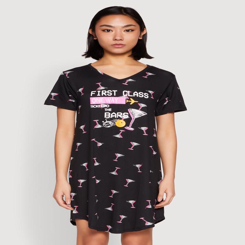 First Class V Neck Nightgown