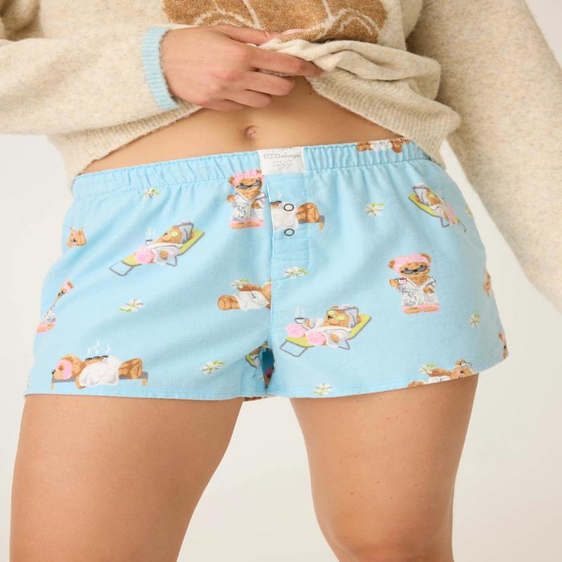PJ Salvage Printed Flannel Sleep Shorts