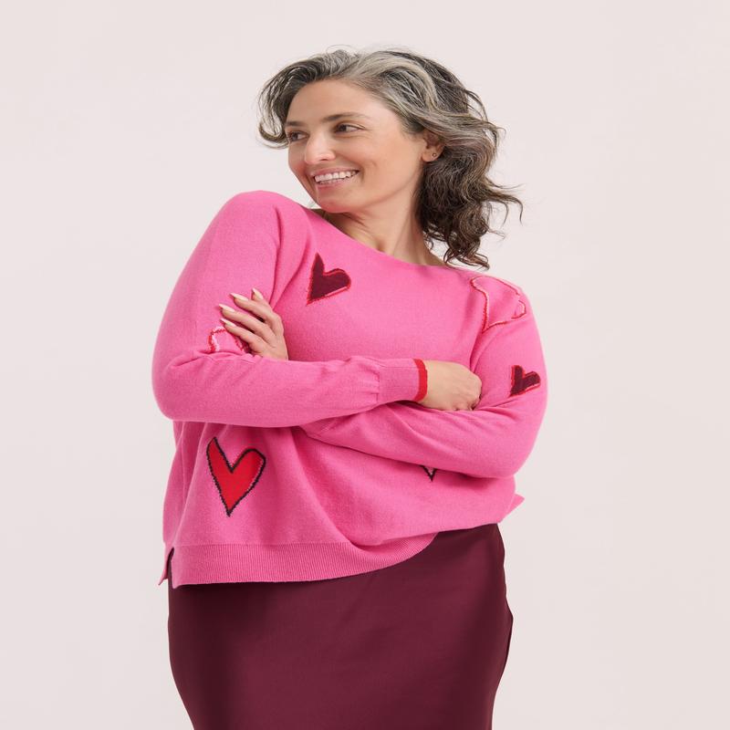 Zaket & Plover Intarsia Hearts Sweater