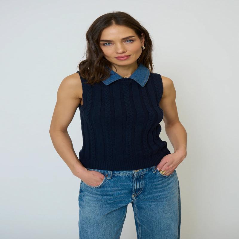 CPW Dash Denim Collared Shell Tank Top
