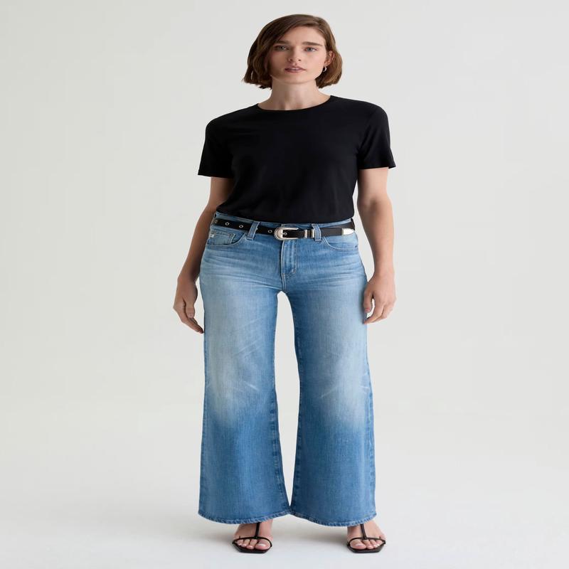 AG Jeans Saide Mid Rise Wide Leg - 18 Years Bisou