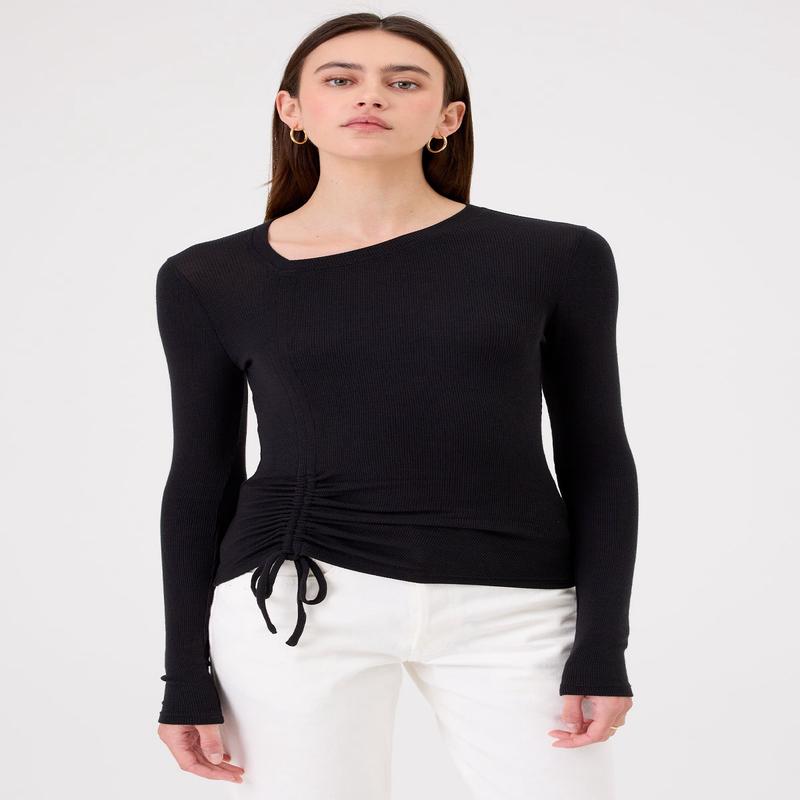Goldie Lewinter Asymmetric Long Sleeve Top