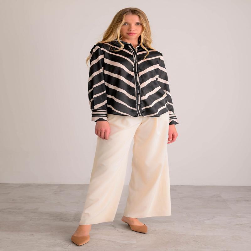 Lavender Brown Alivia Top - Black Chevron