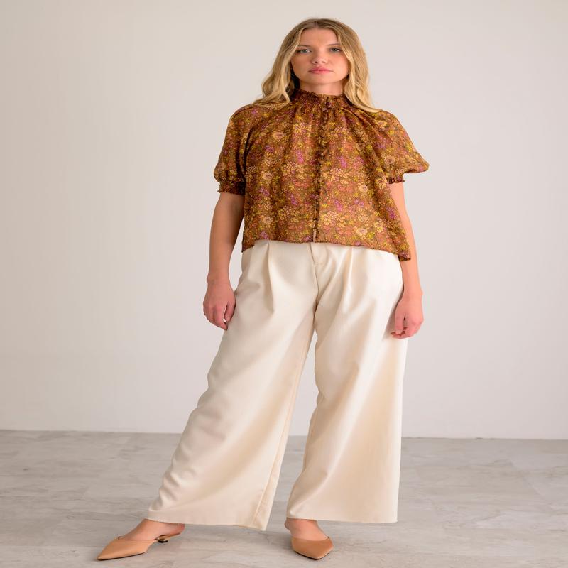 Lavender Brown Emerald Top *FINAL SALE*