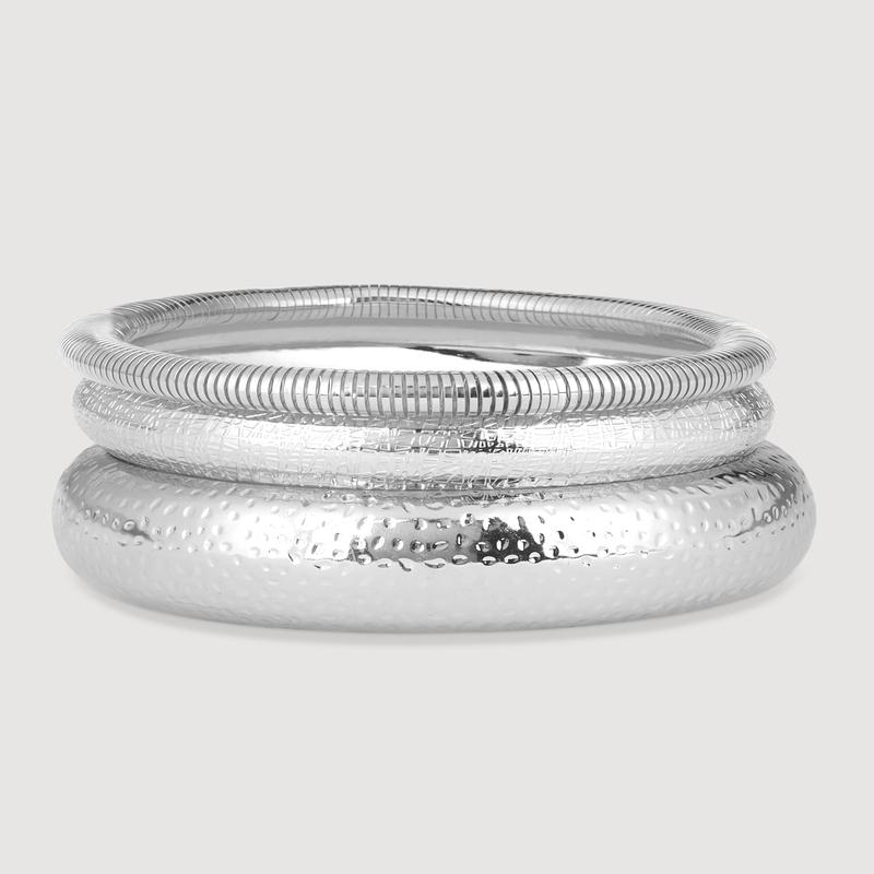 Plus Size Stylish Metallic Set of 3 Jewelry Bracelets