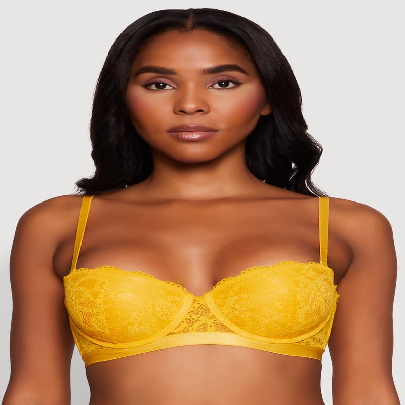 Trendy Scalloped Patterned Lace Push Up Bra