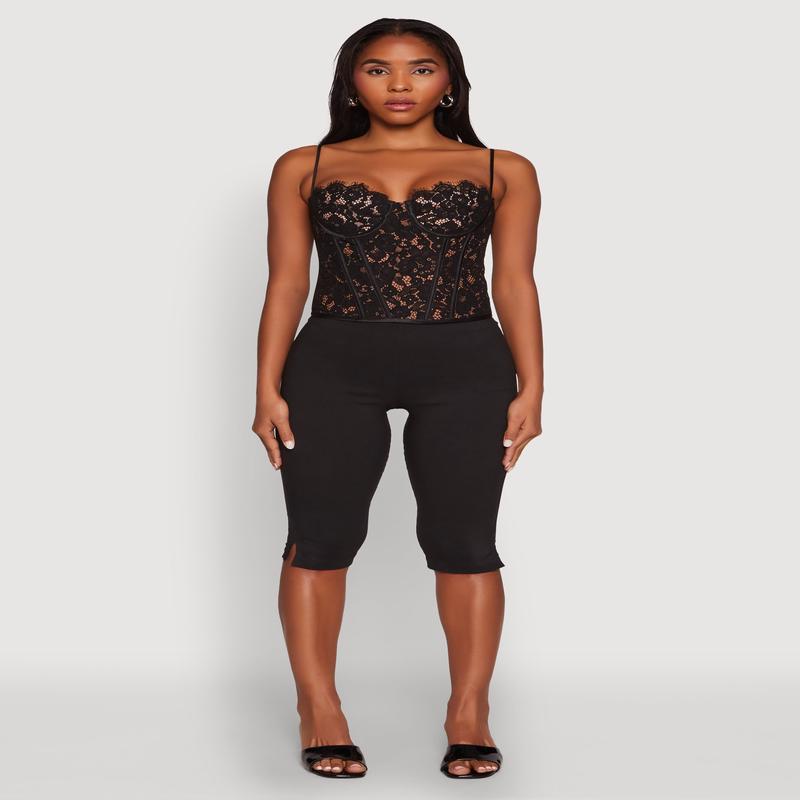 Lace Zip Back Bustier Top