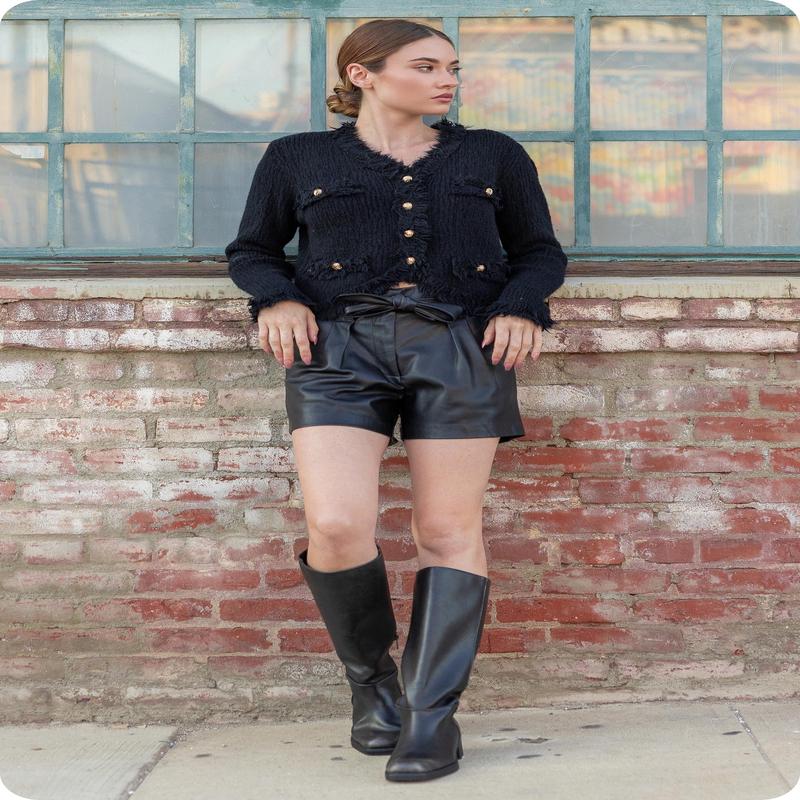 Twin Angels Frayed Trim Cardigan