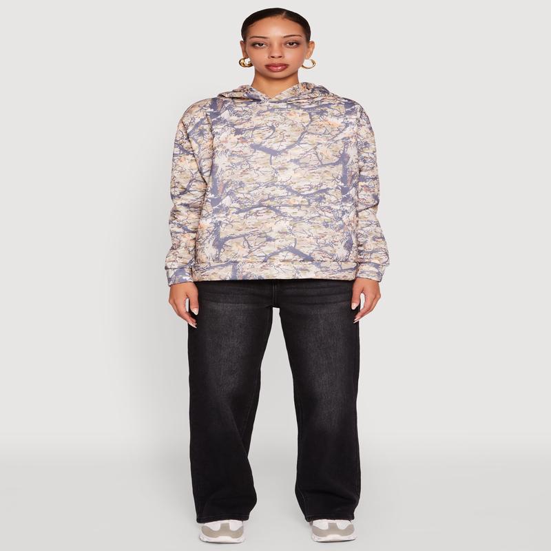 Fleece Forest Camo Pullover Hoodie