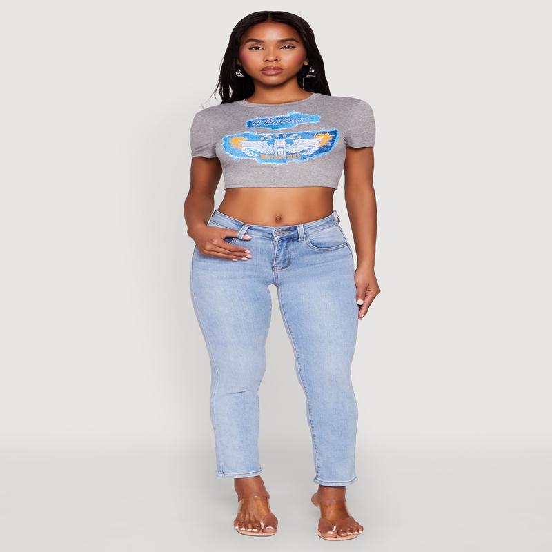 Vintage Motorcycle Graphic Crop Top