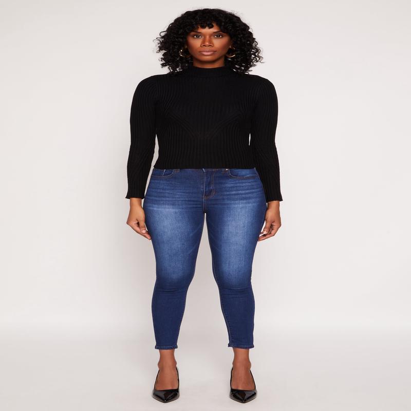 Rib Knit Turtleneck Sweater